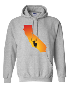 Pullover Hooded Sweatshirt California Athletic Heather Elk Vibrant Design High Quality Tight Knit Ring Spun Low Maintenance Cotton Printed With The Newest Available Color Transfer Technology