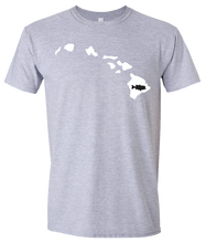 Load image into Gallery viewer, Short Sleeve T-Shirt Hawaii Athletic Heather Large Mouth Bass Vibrant Design High Quality Tight Knit Ring Spun Low Maintenance Cotton Printed With The Newest Available Color Transfer Technology