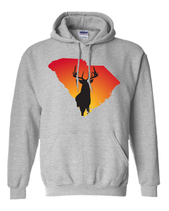 Pullover Hooded Sweatshirt South Carolina Athletic Heather Whitetail Deer Vibrant Design High Quality Tight Knit Ring Spun Low Maintenance Cotton Printed With The Newest Available Color Transfer Technology