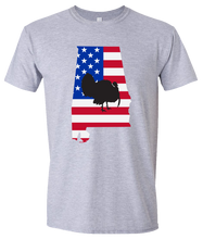 Load image into Gallery viewer, Short Sleeve T-Shirt Alabama Athletic Heather Turkey Vibrant Design High Quality Tight Knit Ring Spun Low Maintenance Cotton Printed With The Newest Available Color Transfer Technology