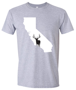 Short Sleeve T-Shirt California Athletic Heather Elk Vibrant Design High Quality Tight Knit Ring Spun Low Maintenance Cotton Printed With The Newest Available Color Transfer Technology