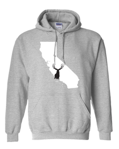 Pullover Hooded Sweatshirt California Athletic Heather Mule Deer Vibrant Design High Quality Tight Knit Ring Spun Low Maintenance Cotton Printed With The Newest Available Color Transfer Technology