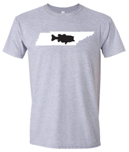 Load image into Gallery viewer, Short Sleeve T-Shirt Tennessee Athletic Heather Large Mouth Bass Vibrant Design High Quality Tight Knit Ring Spun Low Maintenance Cotton Printed With The Newest Available Color Transfer Technology