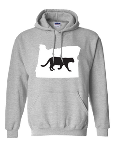 Pullover Hooded Sweatshirt Oregon Athletic Heather Mountain Lion Vibrant Design High Quality Tight Knit Ring Spun Low Maintenance Cotton Printed With The Newest Available Color Transfer Technology