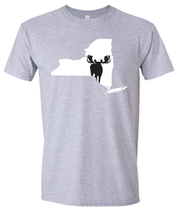 Short Sleeve T-Shirt New York Athletic Heather Moose Vibrant Design High Quality Tight Knit Ring Spun Low Maintenance Cotton Printed With The Newest Available Color Transfer Technology