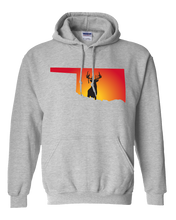 Load image into Gallery viewer, Pullover Hooded Sweatshirt Oklahoma Athletic Heather Whitetail Deer Vibrant Design High Quality Tight Knit Ring Spun Low Maintenance Cotton Printed With The Newest Available Color Transfer Technology