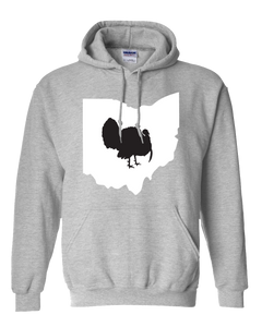 Pullover Hooded Sweatshirt Ohio Athletic Heather Turkey Vibrant Design High Quality Tight Knit Ring Spun Low Maintenance Cotton Printed With The Newest Available Color Transfer Technology