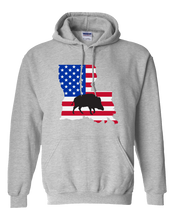 Load image into Gallery viewer, Pullover Hooded Sweatshirt Louisiana Athletic Heather Wild Hog Vibrant Design High Quality Tight Knit Ring Spun Low Maintenance Cotton Printed With The Newest Available Color Transfer Technology