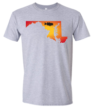 Load image into Gallery viewer, Short Sleeve T-Shirt Maryland Athletic Heather Large Mouth Bass Vibrant Design High Quality Tight Knit Ring Spun Low Maintenance Cotton Printed With The Newest Available Color Transfer Technology