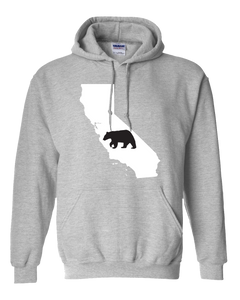 Pullover Hooded Sweatshirt California Athletic Heather Black Bear Vibrant Design High Quality Tight Knit Ring Spun Low Maintenance Cotton Printed With The Newest Available Color Transfer Technology