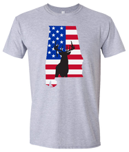 Load image into Gallery viewer, Short Sleeve T-Shirt Alabama Athletic Heather Whitetail Deer Vibrant Design High Quality Tight Knit Ring Spun Low Maintenance Cotton Printed With The Newest Available Color Transfer Technology