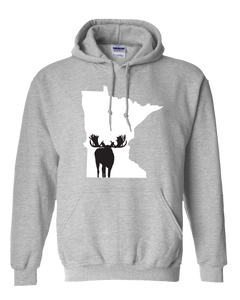 Pullover Hooded Sweatshirt Minnesota Athletic Heather Moose Vibrant Design High Quality Tight Knit Ring Spun Low Maintenance Cotton Printed With The Newest Available Color Transfer Technology
