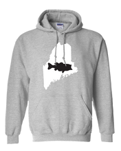 Load image into Gallery viewer, Pullover Hooded Sweatshirt Maine Athletic Heather Large Mouth Bass Vibrant Design High Quality Tight Knit Ring Spun Low Maintenance Cotton Printed With The Newest Available Color Transfer Technology