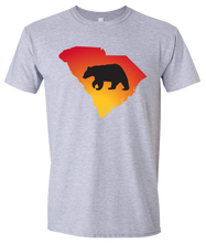 Load image into Gallery viewer, Short Sleeve T-Shirt South Carolina Athletic Heather Black Bear Vibrant Design High Quality Tight Knit Ring Spun Low Maintenance Cotton Printed With The Newest Available Color Transfer Technology