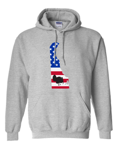 Pullover Hooded Sweatshirt Delaware Athletic Heather Turkey Vibrant Design High Quality Tight Knit Ring Spun Low Maintenance Cotton Printed With The Newest Available Color Transfer Technology