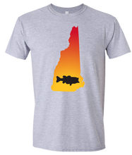 Load image into Gallery viewer, Short Sleeve T-Shirt New Hampshire Athletic Heather Large Mouth Bass Vibrant Design High Quality Tight Knit Ring Spun Low Maintenance Cotton Printed With The Newest Available Color Transfer Technology