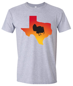 Short Sleeve T-Shirt Texas Athletic Heather Turkey Vibrant Design High Quality Tight Knit Ring Spun Low Maintenance Cotton Printed With The Newest Available Color Transfer Technology