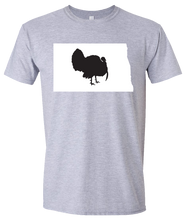 Load image into Gallery viewer, Short Sleeve T-Shirt North Dakota Athletic Heather Turkey Vibrant Design High Quality Tight Knit Ring Spun Low Maintenance Cotton Printed With The Newest Available Color Transfer Technology