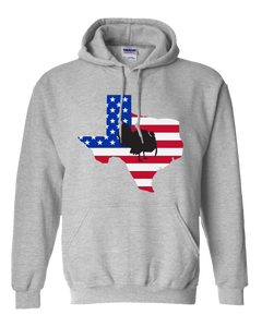 Pullover Hooded Sweatshirt Texas Athletic Heather Turkey Vibrant Design High Quality Tight Knit Ring Spun Low Maintenance Cotton Printed With The Newest Available Color Transfer Technology