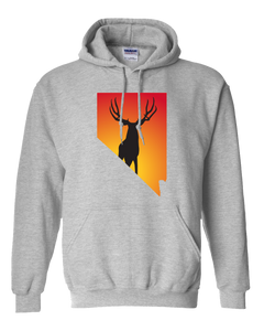 Pullover Hooded Sweatshirt Nevada Athletic Heather Mule Deer Vibrant Design High Quality Tight Knit Ring Spun Low Maintenance Cotton Printed With The Newest Available Color Transfer Technology