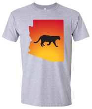 Load image into Gallery viewer, Short Sleeve T-Shirt Arizona Athletic Heather Mountain Lion Vibrant Design High Quality Tight Knit Ring Spun Low Maintenance Cotton Printed With The Newest Available Color Transfer Technology