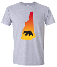 Load image into Gallery viewer, Short Sleeve T-Shirt New Hampshire Athletic Heather Black Bear Vibrant Design High Quality Tight Knit Ring Spun Low Maintenance Cotton Printed With The Newest Available Color Transfer Technology