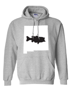 Pullover Hooded Sweatshirt New Mexico Athletic Heather Large Mouth Bass Vibrant Design High Quality Tight Knit Ring Spun Low Maintenance Cotton Printed With The Newest Available Color Transfer Technology