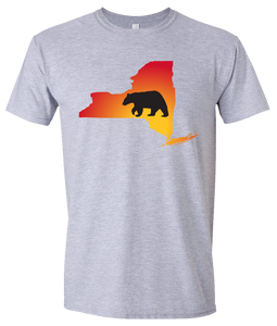 Short Sleeve T-Shirt New York Athletic Heather Black Bear Vibrant Design High Quality Tight Knit Ring Spun Low Maintenance Cotton Printed With The Newest Available Color Transfer Technology