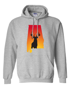 Pullover Hooded Sweatshirt Alabama Athletic Heather Whitetail Deer Vibrant Design High Quality Tight Knit Ring Spun Low Maintenance Cotton Printed With The Newest Available Color Transfer Technology