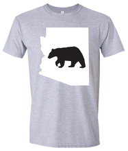 Load image into Gallery viewer, Short Sleeve T-Shirt Arizona Athletic Heather Black Bear Vibrant Design High Quality Tight Knit Ring Spun Low Maintenance Cotton Printed With The Newest Available Color Transfer Technology