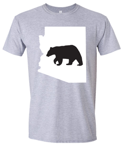 Short Sleeve T-Shirt Arizona Athletic Heather Black Bear Vibrant Design High Quality Tight Knit Ring Spun Low Maintenance Cotton Printed With The Newest Available Color Transfer Technology
