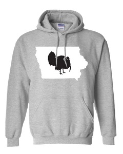 Pullover Hooded Sweatshirt Iowa Athletic Heather Turkey Vibrant Design High Quality Tight Knit Ring Spun Low Maintenance Cotton Printed With The Newest Available Color Transfer Technology