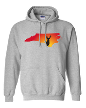 Load image into Gallery viewer, Pullover Hooded Sweatshirt North Carolina Athletic Heather Whitetail Deer Vibrant Design High Quality Tight Knit Ring Spun Low Maintenance Cotton Printed With The Newest Available Color Transfer Technology
