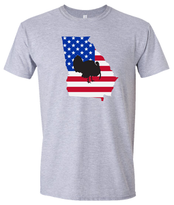 Short Sleeve T-Shirt Georgia Athletic Heather Turkey Vibrant Design High Quality Tight Knit Ring Spun Low Maintenance Cotton Printed With The Newest Available Color Transfer Technology