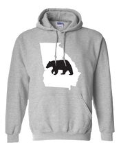 Load image into Gallery viewer, Pullover Hooded Sweatshirt Georgia Athletic Heather Black Bear Vibrant Design High Quality Tight Knit Ring Spun Low Maintenance Cotton Printed With The Newest Available Color Transfer Technology