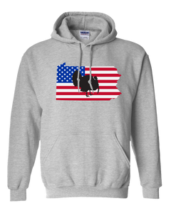 Pullover Hooded Sweatshirt Pennsylvania Athletic Heather Turkey Vibrant Design High Quality Tight Knit Ring Spun Low Maintenance Cotton Printed With The Newest Available Color Transfer Technology