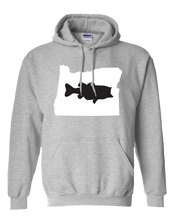 Load image into Gallery viewer, Pullover Hooded Sweatshirt Oregon Athletic Heather Large Mouth Bass Vibrant Design High Quality Tight Knit Ring Spun Low Maintenance Cotton Printed With The Newest Available Color Transfer Technology