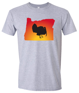 Short Sleeve T-Shirt Oregon Athletic Heather Turkey Vibrant Design High Quality Tight Knit Ring Spun Low Maintenance Cotton Printed With The Newest Available Color Transfer Technology