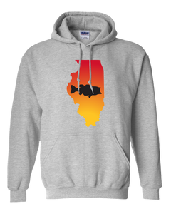 Pullover Hooded Sweatshirt Illinois Athletic Heather Large Mouth Bass Vibrant Design High Quality Tight Knit Ring Spun Low Maintenance Cotton Printed With The Newest Available Color Transfer Technology