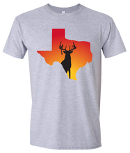 Load image into Gallery viewer, Short Sleeve T-Shirt Texas Athletic Heather Whitetail Deer Vibrant Design High Quality Tight Knit Ring Spun Low Maintenance Cotton Printed With The Newest Available Color Transfer Technology