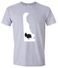 Load image into Gallery viewer, Short Sleeve T-Shirt Delaware Athletic Heather Turkey Vibrant Design High Quality Tight Knit Ring Spun Low Maintenance Cotton Printed With The Newest Available Color Transfer Technology