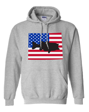 Load image into Gallery viewer, Pullover Hooded Sweatshirt Wyoming Athletic Heather Large Mouth Bass Vibrant Design High Quality Tight Knit Ring Spun Low Maintenance Cotton Printed With The Newest Available Color Transfer Technology
