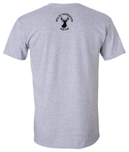 Short Sleeve T-Shirt Oregon Athletic Heather Mountain Lion Vibrant Design High Quality Tight Knit Ring Spun Low Maintenance Cotton Printed With The Newest Available Color Transfer Technology