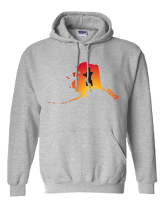 Pullover Hooded Sweatshirt Alaska Athletic Heather Brown Bear Vibrant Design High Quality Tight Knit Ring Spun Low Maintenance Cotton Printed With The Newest Available Color Transfer Technology