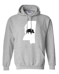 Pullover Hooded Sweatshirt Mississippi Athletic Heather Wild Hog Vibrant Design High Quality Tight Knit Ring Spun Low Maintenance Cotton Printed With The Newest Available Color Transfer Technology