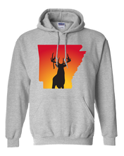 Load image into Gallery viewer, Pullover Hooded Sweatshirt Arkansas Athletic Heather Whitetail Deer Vibrant Design High Quality Tight Knit Ring Spun Low Maintenance Cotton Printed With The Newest Available Color Transfer Technology