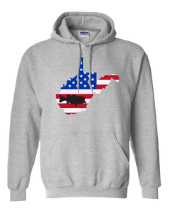 Pullover Hooded Sweatshirt West Virginia Athletic Heather Large Mouth Bass Vibrant Design High Quality Tight Knit Ring Spun Low Maintenance Cotton Printed With The Newest Available Color Transfer Technology