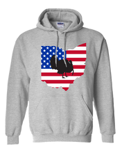 Load image into Gallery viewer, Pullover Hooded Sweatshirt Ohio Athletic Heather Turkey Vibrant Design High Quality Tight Knit Ring Spun Low Maintenance Cotton Printed With The Newest Available Color Transfer Technology
