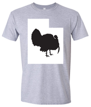 Load image into Gallery viewer, Short Sleeve T-Shirt Utah Athletic Heather Turkey Vibrant Design High Quality Tight Knit Ring Spun Low Maintenance Cotton Printed With The Newest Available Color Transfer Technology