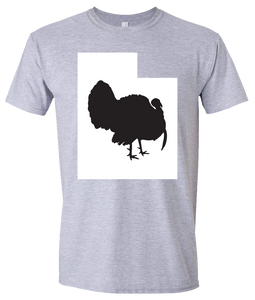 Short Sleeve T-Shirt Utah Athletic Heather Turkey Vibrant Design High Quality Tight Knit Ring Spun Low Maintenance Cotton Printed With The Newest Available Color Transfer Technology